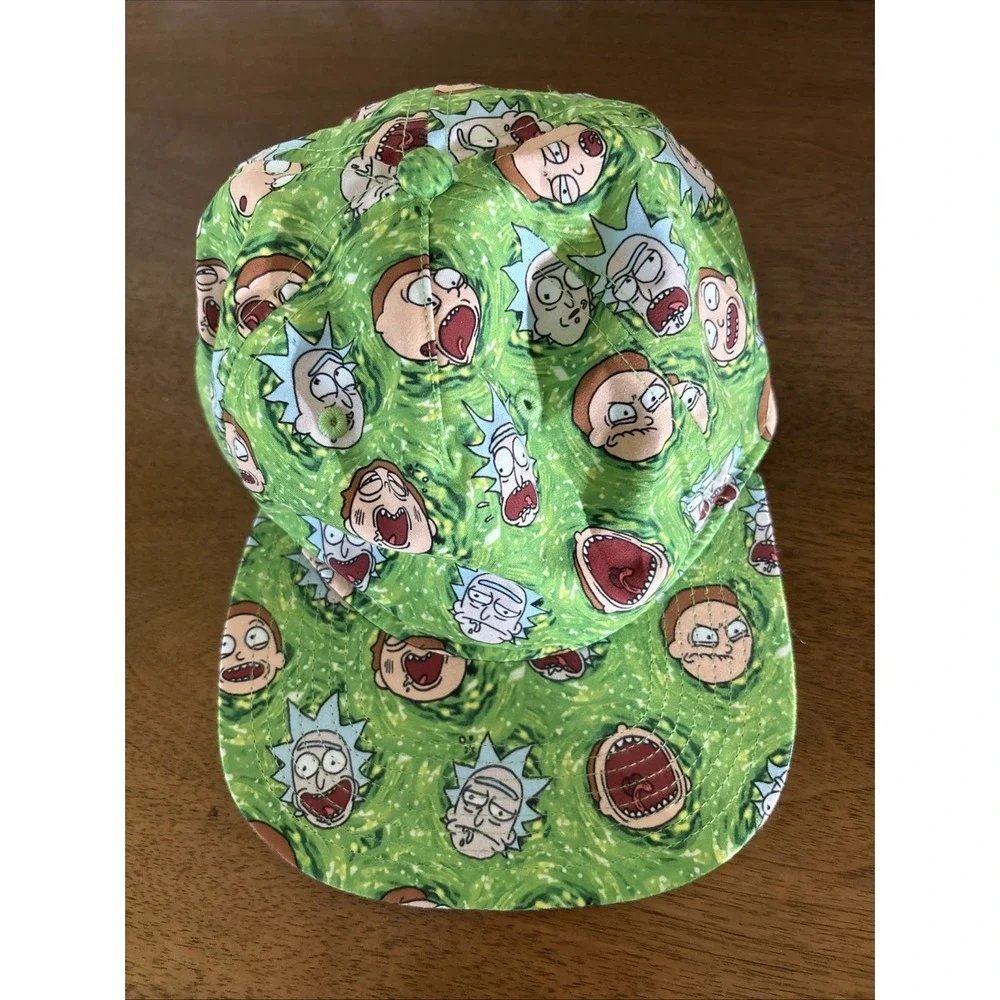 Rick And Morty‎ Baseball Cap Hat  Snapback Green All Over Print Adult Swim